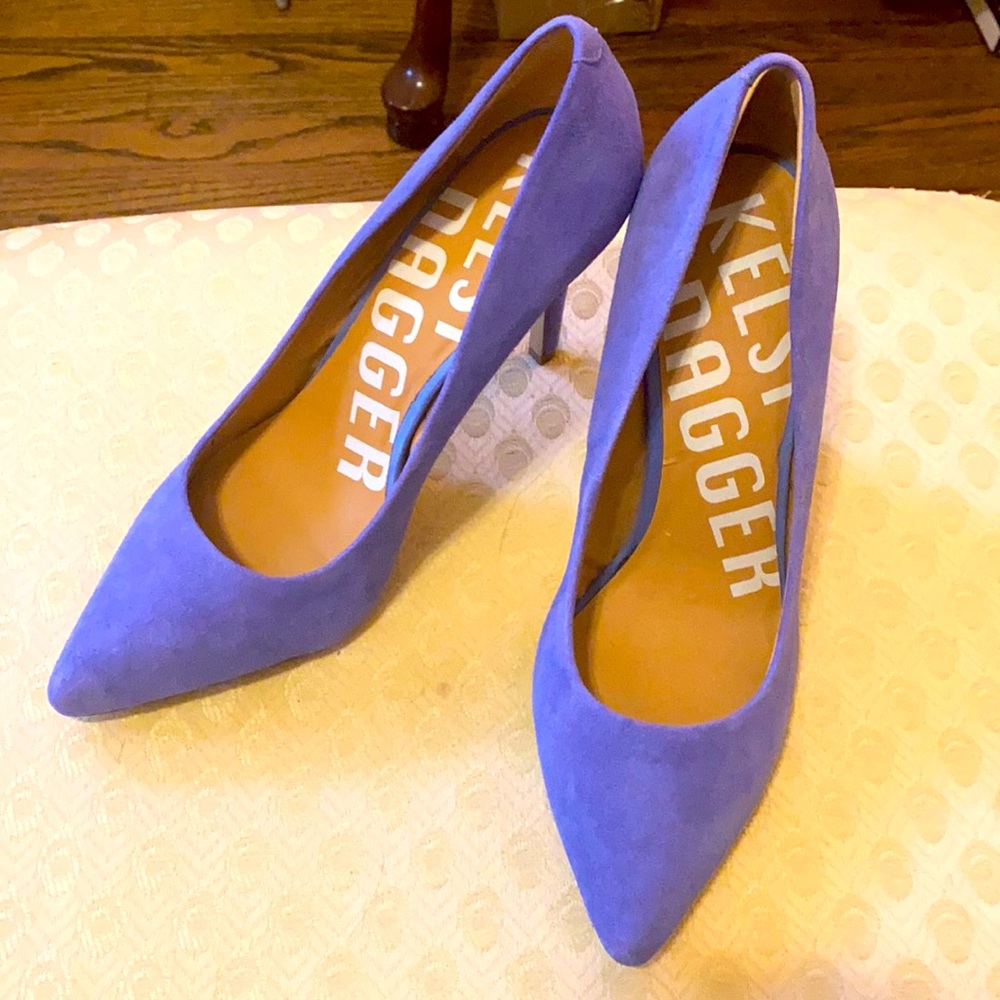 Kelsi Dagger purple suede heels brand new never worn